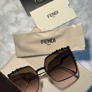 Fendi Black Frame Sunglasses with Brown Gradient Lenses